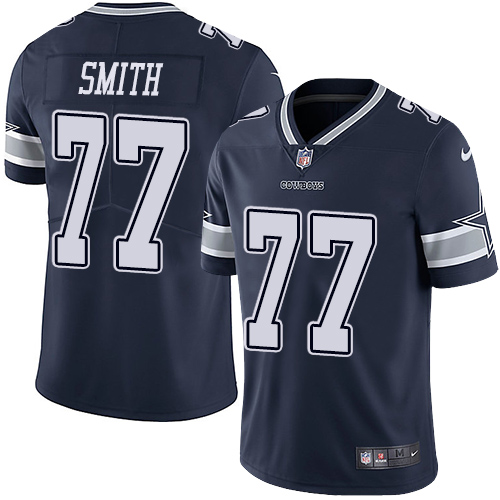 Nike Cowboys #77 Tyron Smith Navy Blue Team Color Men's Stitched NFL Vapor Untouchable Limited Jersey